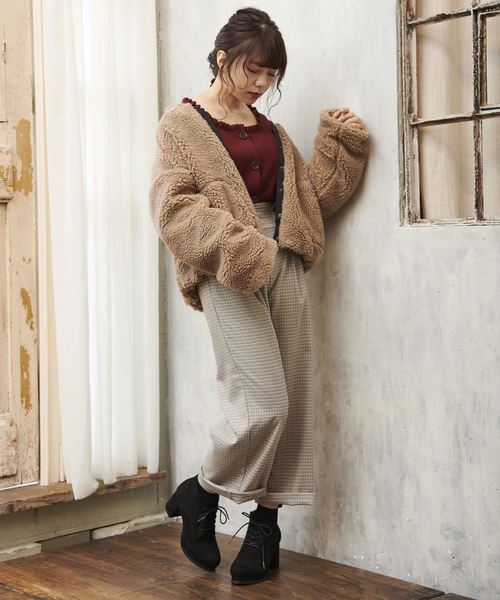 OLIVE des OLIVE（オリーブデオリーブ）の「[WEB限定] ボアVネックブルゾン（ブルゾン・レディース・ブラウン/キナリ・FREE）」の16枚目の写真