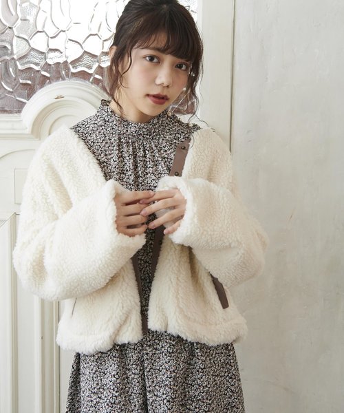 OLIVE des OLIVE（オリーブデオリーブ）の「[WEB限定] ボアVネックブルゾン（ブルゾン・レディース・ブラウン/キナリ・FREE）」の18枚目の写真