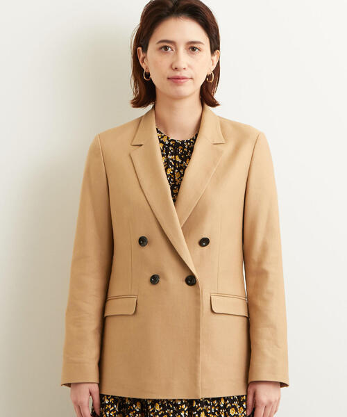 【極美品✨】ソブ ダンボールカルゼ テーラードジャケット ダブル レオパード green label relaxing（グリーンレーベルリラクシング）の「[C/LI/TA