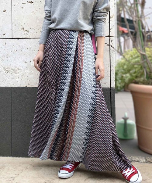 PICCIN（ピッチン）の「幾何学プリントスカート（スカート・レディース・グリーン系その他/オレンジ系その他・MEDIUM）」の2枚目の写真