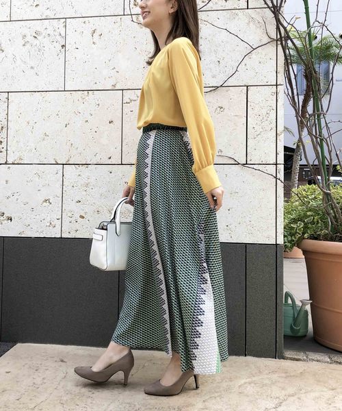 PICCIN（ピッチン）の「幾何学プリントスカート（スカート・レディース・グリーン系その他/オレンジ系その他・MEDIUM）」の6枚目の写真