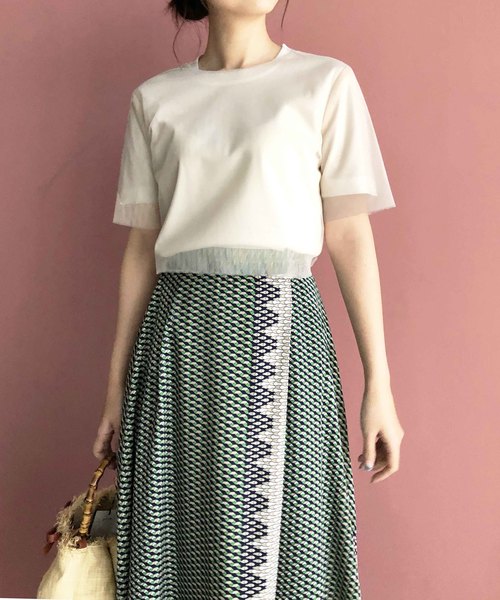 PICCIN（ピッチン）の「幾何学プリントスカート（スカート・レディース・グリーン系その他/オレンジ系その他・MEDIUM）」の7枚目の写真