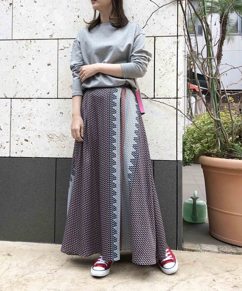 PICCIN（ピッチン）の「幾何学プリントスカート（スカート・レディース・グリーン系その他/オレンジ系その他・MEDIUM）」の9枚目の写真