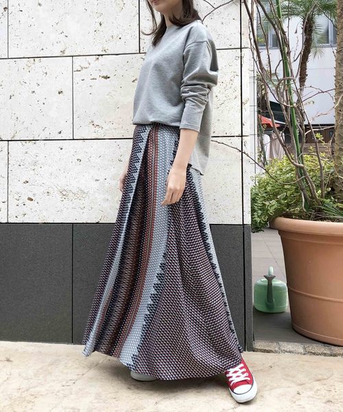 PICCIN（ピッチン）の「幾何学プリントスカート（スカート・レディース・グリーン系その他/オレンジ系その他・MEDIUM）」の12枚目の写真