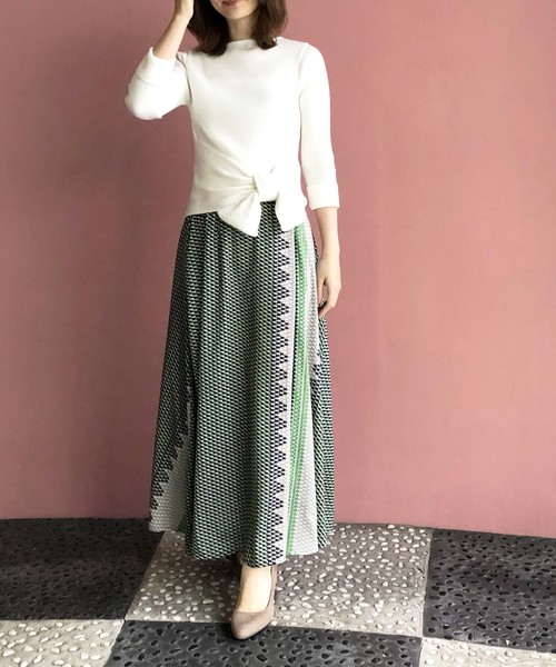 PICCIN（ピッチン）の「幾何学プリントスカート（スカート・レディース・グリーン系その他/オレンジ系その他・MEDIUM）」の15枚目の写真