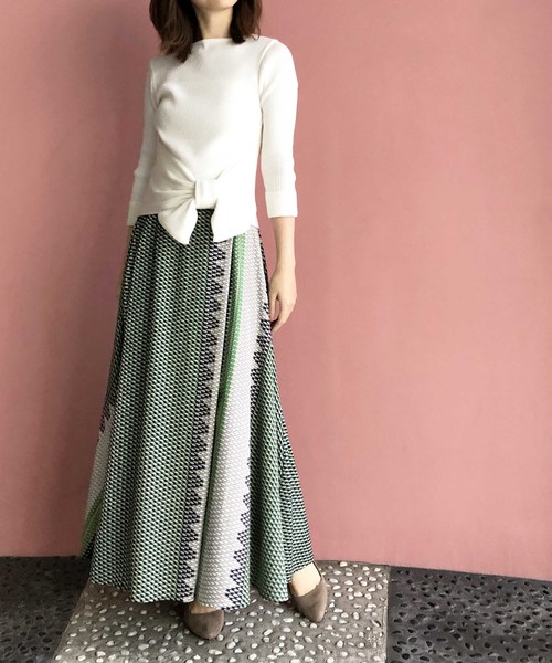 PICCIN（ピッチン）の「幾何学プリントスカート（スカート・レディース・グリーン系その他/オレンジ系その他・MEDIUM）」の16枚目の写真