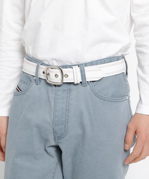 レザーループ配色ベルト