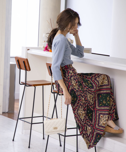 セール 210nouve トゥージュヌーブ のスカート スカーフ柄マキシ丈プリーツスカート 24 をセール価格で購入できます 210nouve スカーフ柄マキシ丈プリーツスカート スカート 210nouve トゥージュヌーブ のファッション 珍しい