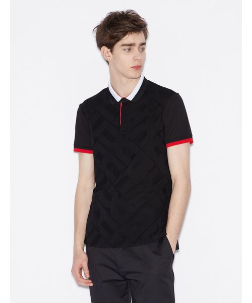 ARMANI EXCHANGE（アルマーニエクスチェンジ）の「【A|Xアルマーニ エクスチェンジ】AXエンボスロゴ　ポロシャツ（ポロシャツ・メンズ・ブラック/ホワイト・LARGE/MEDIUM/SMALL/X-SMALL/X-LARGE）」の5枚目の写真