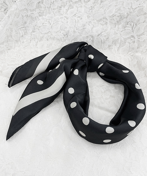 apres jour（アプレジュール）の「【apres jour×ARIAZ】ドットスカーフ（バンダナ/スカーフ・レディース・ブラック/ベージュ/アイボリー/カーキ・FREE）」の3枚目の写真