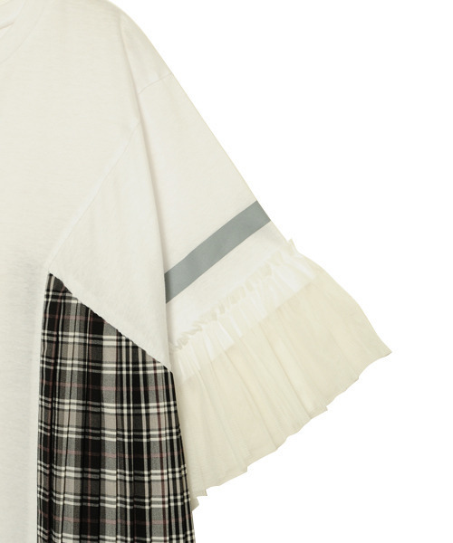 Candy Stripper(キャンディストリッパー)の「CHECK PLEATS SWITCHED ワンピース(ワンピース・レディース・ホワイト/ブラック・2)」の7枚目の写真