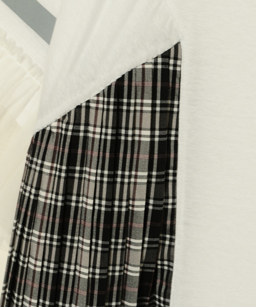 Candy Stripper(キャンディストリッパー)の「CHECK PLEATS SWITCHED ワンピース(ワンピース・レディース・ホワイト/ブラック・2)」の6枚目の写真