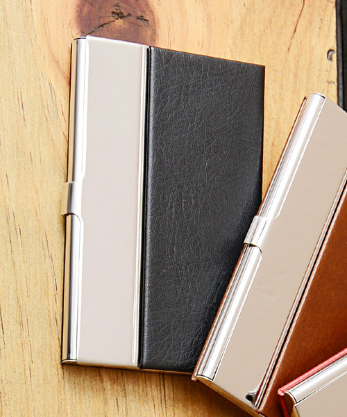 Avant Puレザーxステンレスカードケース 名刺入れ カードケース Avant アバン のファッション通販 Zozotown