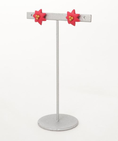 tone(トーン)の「【atelier*mio】星の花 pierce(ピアス(両耳用)・レディース・チェリーレッド/ネイビー/ブラック/ホワイト・FREE)」の4枚目の写真