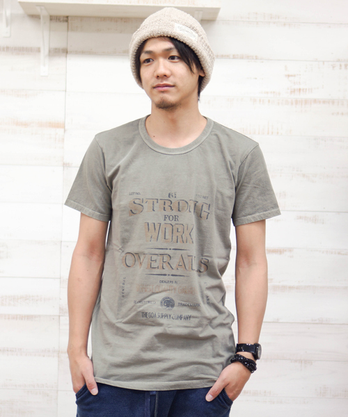 goa（ゴア）の「WORKERS LOGOｿﾌﾄ天竺tee（Tシャツ/カットソー・メンズ・オフホワイト/グレー/ベージュ/カーキ・FREE）」の4枚目の写真