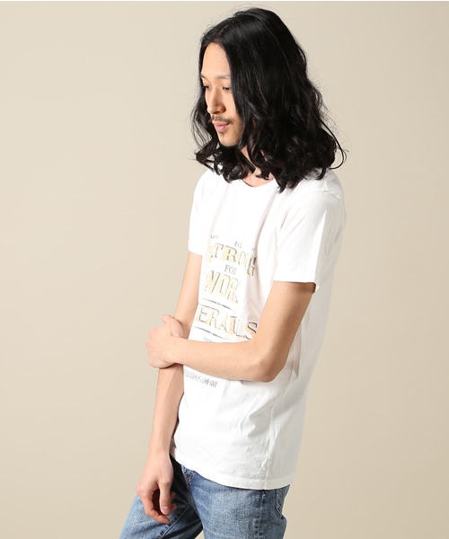 goa（ゴア）の「WORKERS LOGOｿﾌﾄ天竺tee（Tシャツ/カットソー・メンズ・オフホワイト/グレー/ベージュ/カーキ・FREE）」の5枚目の写真