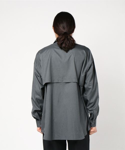 MAISON SPECIAL（メゾンスペシャル）の「LIMONTA/リモンタ ユーティリティーシャツ【MAISON SPECIAL/メゾンスペシャル】（シャツ/ブラウス・メンズ・ブラック/チャコールグレー・46/48）」の4枚目の写真