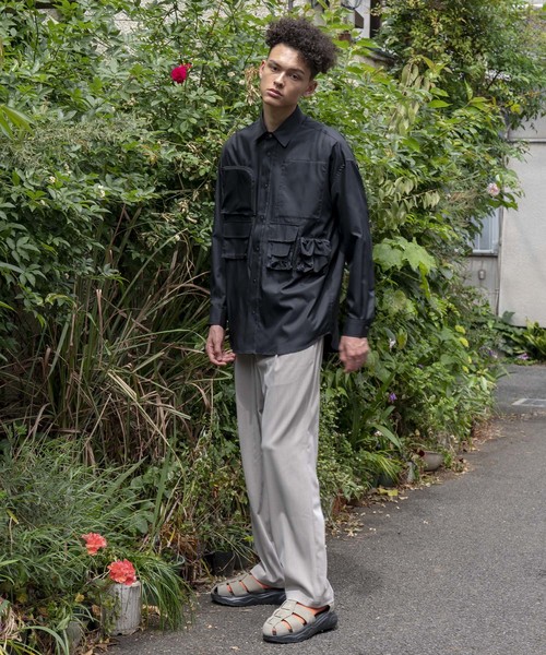 MAISON SPECIAL（メゾンスペシャル）の「LIMONTA/リモンタ ユーティリティーシャツ【MAISON SPECIAL/メゾンスペシャル】（シャツ/ブラウス・メンズ・ブラック/チャコールグレー・46/48）」の5枚目の写真