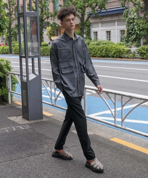 MAISON SPECIAL（メゾンスペシャル）の「LIMONTA/リモンタ ユーティリティーシャツ【MAISON SPECIAL/メゾンスペシャル】（シャツ/ブラウス・メンズ・ブラック/チャコールグレー・46/48）」の6枚目の写真