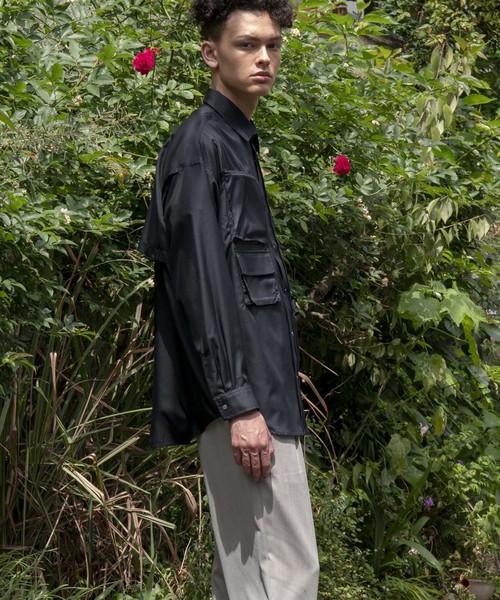 MAISON SPECIAL（メゾンスペシャル）の「LIMONTA/リモンタ ユーティリティーシャツ【MAISON SPECIAL/メゾンスペシャル】（シャツ/ブラウス・メンズ・ブラック/チャコールグレー・46/48）」の8枚目の写真