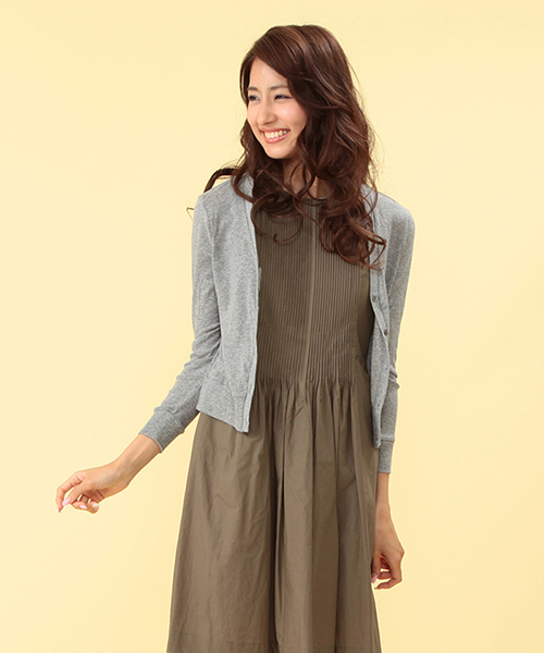 Demi-Luxe BEAMS（デミルクス ビームス）の「○Demi-Luxe BEAMS / ブローインショート カーディガン（カーディガン/ボレロ・レディース・グレー/イエロー/ブルー系その他・ONE SIZE）」の2枚目の写真