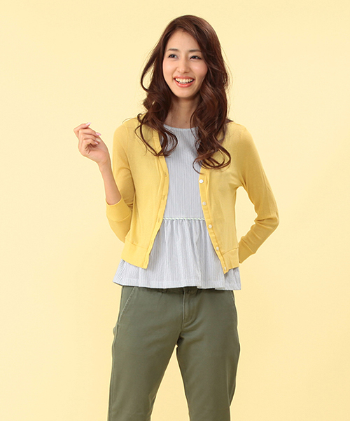 Demi-Luxe BEAMS（デミルクス ビームス）の「○Demi-Luxe BEAMS / ブローインショート カーディガン（カーディガン/ボレロ・レディース・グレー/イエロー/ブルー系その他・ONE SIZE）」の3枚目の写真