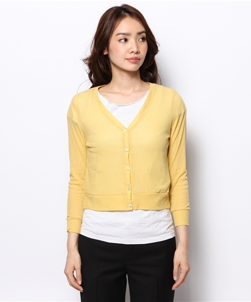 Demi-Luxe BEAMS（デミルクス ビームス）の「○Demi-Luxe BEAMS / ブローインショート カーディガン（カーディガン/ボレロ・レディース・グレー/イエロー/ブルー系その他・ONE SIZE）」の4枚目の写真