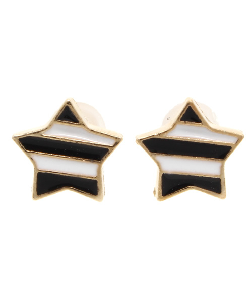 WEGO（ウィゴー）の「WEGO/ボーダースターピアス（ピアス（両耳用）・レディース・ブラック/ブルー/レッド・FREE）」の2枚目の写真