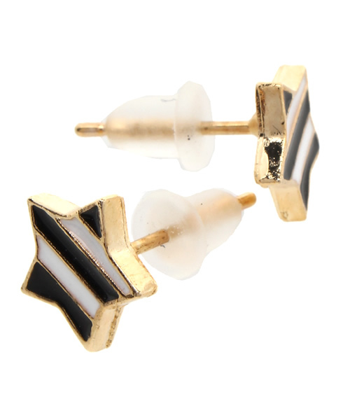 WEGO（ウィゴー）の「WEGO/ボーダースターピアス（ピアス（両耳用）・レディース・ブラック/ブルー/レッド・FREE）」の4枚目の写真