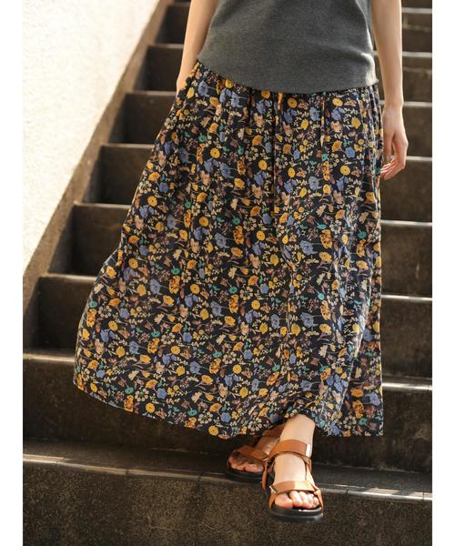 CRAFT STANDARD BOUTIQUE（クラフトスタンダードブティック）の「イロイロプリントギャザーマキシスカート●（スカート・レディース・ブラック/ネイビー/オフホワイト/オレンジ/ブルー・FREE）」の20枚目の写真