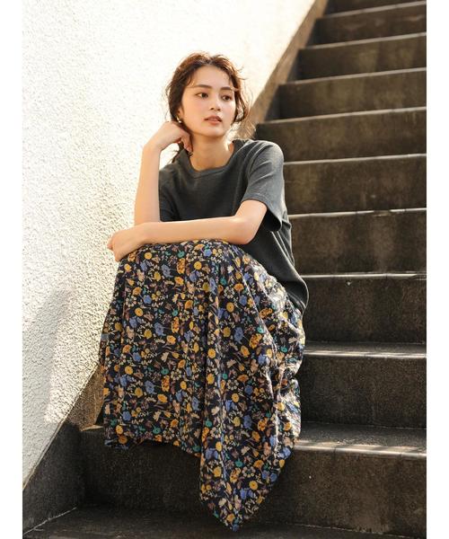 CRAFT STANDARD BOUTIQUE（クラフトスタンダードブティック）の「イロイロプリントギャザーマキシスカート●（スカート・レディース・ブラック/ネイビー/オフホワイト/オレンジ/ブルー・FREE）」の22枚目の写真