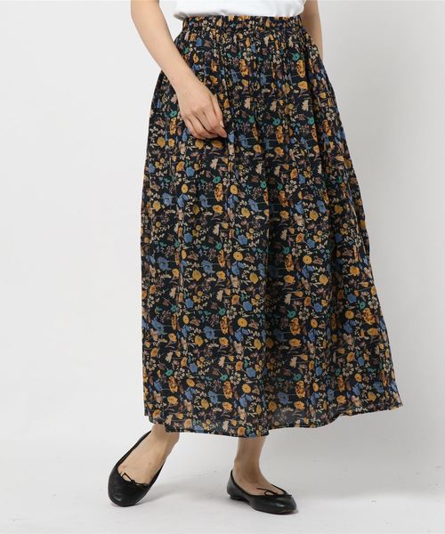 CRAFT STANDARD BOUTIQUE（クラフトスタンダードブティック）の「イロイロプリントギャザーマキシスカート●（スカート・レディース・ブラック/ネイビー/オフホワイト/オレンジ/ブルー・FREE）」の10枚目の写真