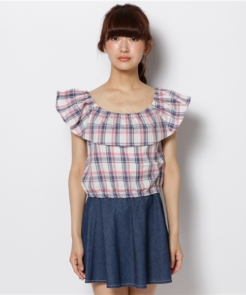 WEGO（ウィゴー）の「WEGO/コットンオフショルダー半袖ブラウス（シャツ/ブラウス・レディース・ホワイト系その他/ブラック系その他/レッド系その他/グリーン系その他・FREE）」の9枚目の写真