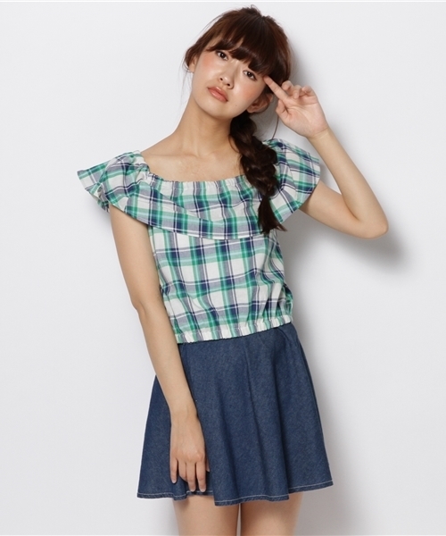 WEGO（ウィゴー）の「WEGO/コットンオフショルダー半袖ブラウス（シャツ/ブラウス・レディース・ホワイト系その他/ブラック系その他/レッド系その他/グリーン系その他・FREE）」の15枚目の写真