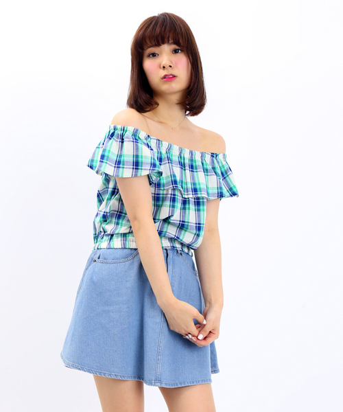 WEGO（ウィゴー）の「WEGO/コットンオフショルダー半袖ブラウス（シャツ/ブラウス・レディース・ホワイト系その他/ブラック系その他/レッド系その他/グリーン系その他・FREE）」の18枚目の写真