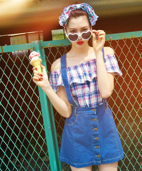 WEGO（ウィゴー）の「WEGO/コットンオフショルダー半袖ブラウス（シャツ/ブラウス・レディース・ホワイト系その他/ブラック系その他/レッド系その他/グリーン系その他・FREE）」の7枚目の写真