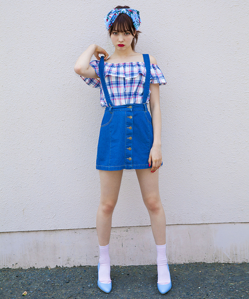 WEGO（ウィゴー）の「WEGO/コットンオフショルダー半袖ブラウス（シャツ/ブラウス・レディース・ホワイト系その他/ブラック系その他/レッド系その他/グリーン系その他・FREE）」の8枚目の写真