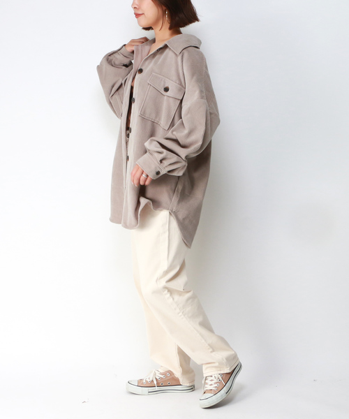 VENCEEXCHANGE(ヴァンスエクスチェンジ)の「コーデュロイビックポケットオーバーシャツ(シャツ/ブラウス・レディース・グレー/ブラウン/ベージュ/ピンク/パープル/ミント・M)」の15枚目の写真