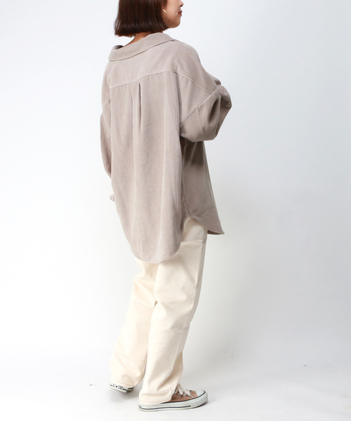 VENCEEXCHANGE(ヴァンスエクスチェンジ)の「コーデュロイビックポケットオーバーシャツ(シャツ/ブラウス・レディース・グレー/ブラウン/ベージュ/ピンク/パープル/ミント・M)」の7枚目の写真