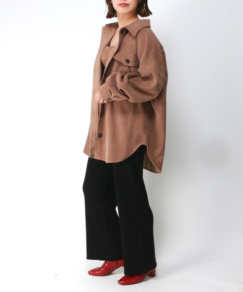 VENCEEXCHANGE(ヴァンスエクスチェンジ)の「コーデュロイビックポケットオーバーシャツ(シャツ/ブラウス・レディース・グレー/ブラウン/ベージュ/ピンク/パープル/ミント・M)」の13枚目の写真