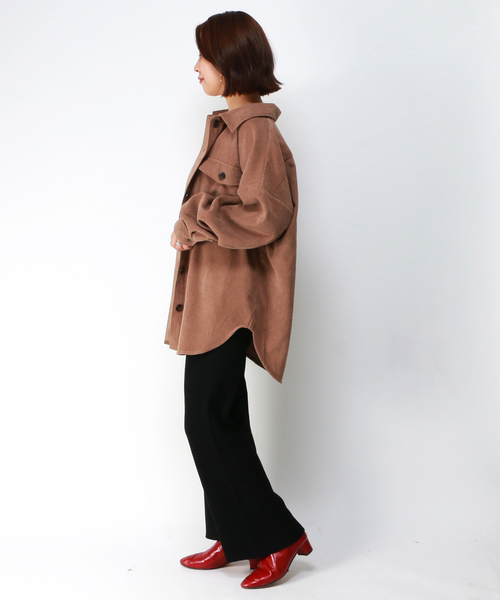 VENCEEXCHANGE(ヴァンスエクスチェンジ)の「コーデュロイビックポケットオーバーシャツ(シャツ/ブラウス・レディース・グレー/ブラウン/ベージュ/ピンク/パープル/ミント・M)」の12枚目の写真