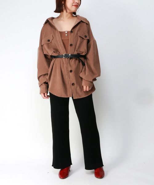 VENCEEXCHANGE(ヴァンスエクスチェンジ)の「コーデュロイビックポケットオーバーシャツ(シャツ/ブラウス・レディース・グレー/ブラウン/ベージュ/ピンク/パープル/ミント・M)」の17枚目の写真