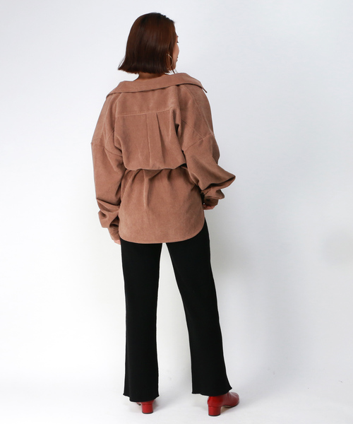 VENCEEXCHANGE(ヴァンスエクスチェンジ)の「コーデュロイビックポケットオーバーシャツ(シャツ/ブラウス・レディース・グレー/ブラウン/ベージュ/ピンク/パープル/ミント・M)」の9枚目の写真