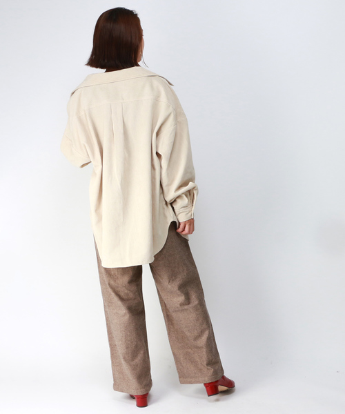 VENCEEXCHANGE(ヴァンスエクスチェンジ)の「コーデュロイビックポケットオーバーシャツ(シャツ/ブラウス・レディース・グレー/ブラウン/ベージュ/ピンク/パープル/ミント・M)」の19枚目の写真