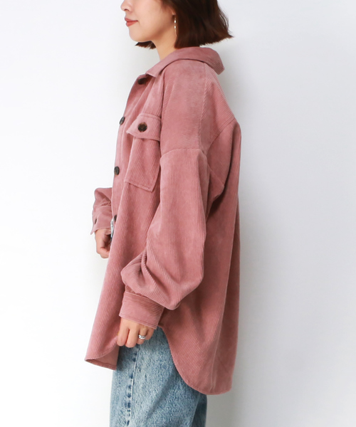 VENCEEXCHANGE(ヴァンスエクスチェンジ)の「コーデュロイビックポケットオーバーシャツ(シャツ/ブラウス・レディース・グレー/ブラウン/ベージュ/ピンク/パープル/ミント・M)」の20枚目の写真