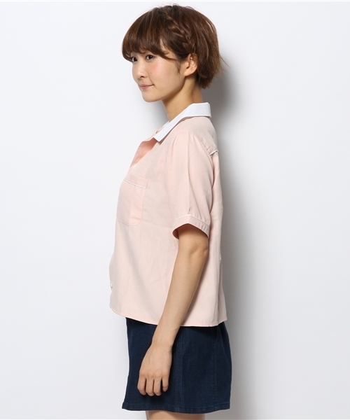 WEGO(ウィゴー)の「WEGO/ボーリングシャツ(シャツ/ブラウス・レディース・ホワイト/ネイビー/ライトピンク・FREE)」の10枚目の写真