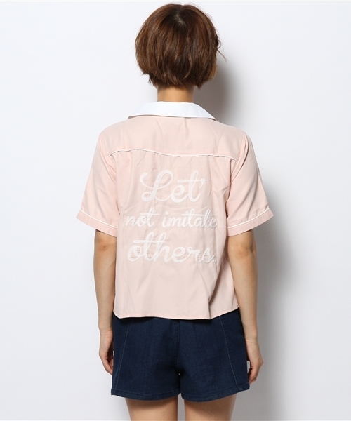 WEGO(ウィゴー)の「WEGO/ボーリングシャツ(シャツ/ブラウス・レディース・ホワイト/ネイビー/ライトピンク・FREE)」の9枚目の写真