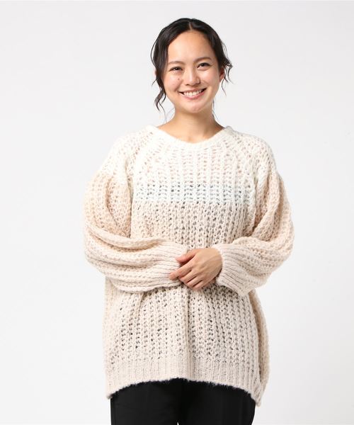 flower(フラワー)の「マイルドグラデーションニット(ニット/セーター・レディース・ベージュ/アイボリー・FREE)」の16枚目の写真