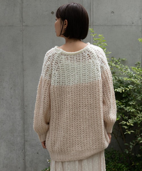 flower(フラワー)の「マイルドグラデーションニット(ニット/セーター・レディース・ベージュ/アイボリー・FREE)」の14枚目の写真
