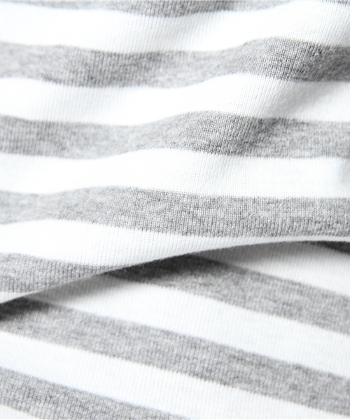 BEAMS BOY（ビームスボーイ）の「○BEAMS BOY / フライス 1cm ボーダー 0060CL（Tシャツ/カットソー・レディース・ライトグレー/ブラック/ベージュ/ネイビー・ONE SIZE）」の6枚目の写真